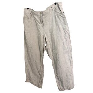 Eileen Fisher Beige Linen Straight Leg‎ Pants XL